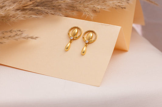 Golden Blossom Drop Earrings