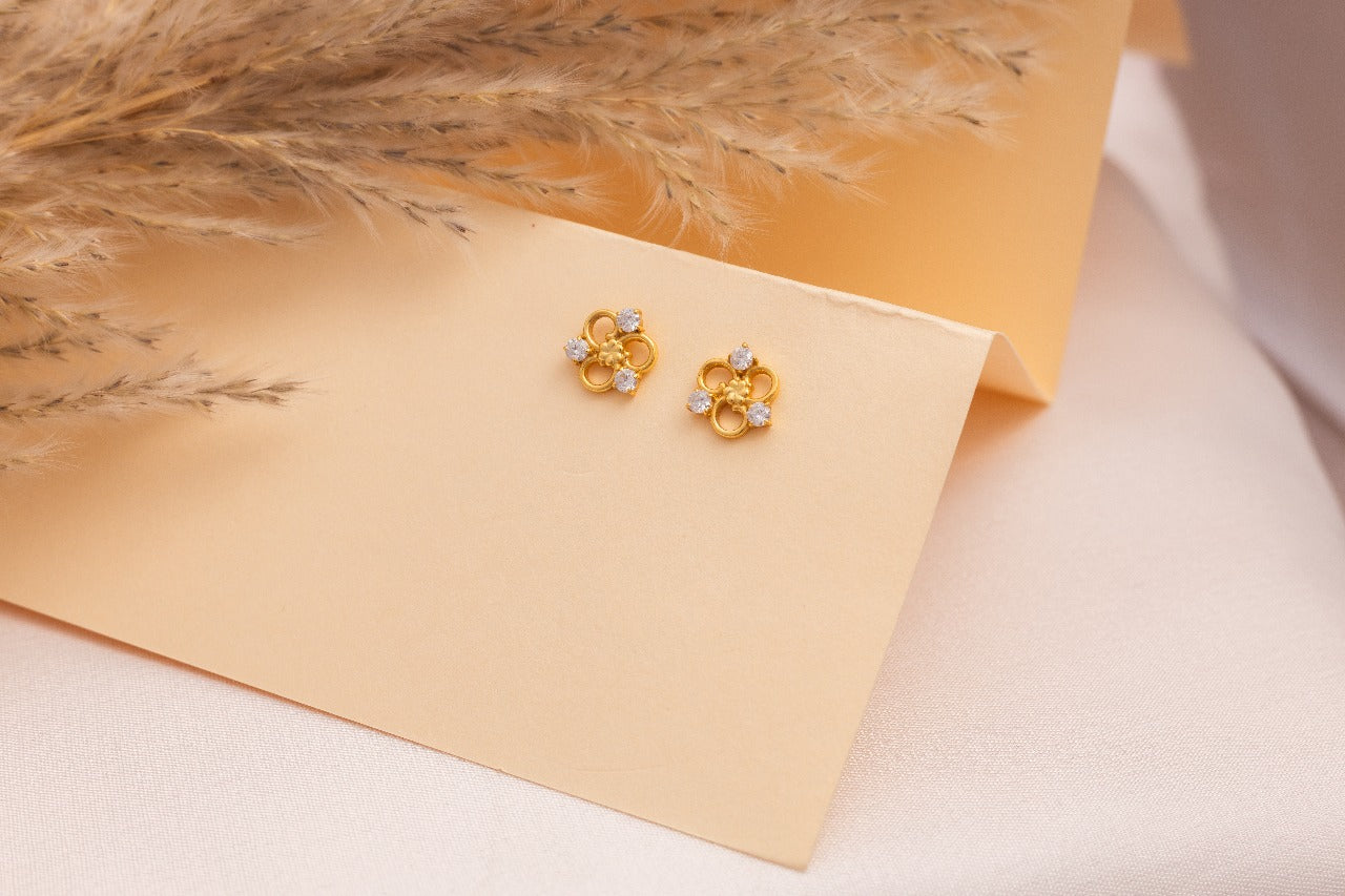 Golden Clover Spark Studs