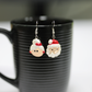 Polymer Clay Christmas Dangle Earrings, Mr and Mrs Santa Claus Design, Festive Jewelry