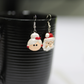 Polymer Clay Christmas Dangle Earrings, Mr and Mrs Santa Claus Design, Festive Jewelry