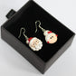 Polymer Clay Christmas Dangle Earrings, Mr and Mrs Santa Claus Design, Festive Jewelry