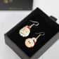 Polymer Clay Christmas Dangle Earrings, Mr and Mrs Santa Claus Design, Festive Jewelry