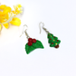 Polymer Clay Christmas Tree Earrings – Handmade Xmas Dangle Earrings