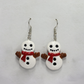 Polymer Clay Snowman Earrings – Christmas Dangle Jewelry –  Handmade Holiday Earrings