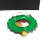Polymer Clay Miniature Christmas Wreath Pin – Handmade Holiday Decoration Brooch