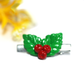 Clay Christmas Hair Clip – Handmade Holly Leaves and Red Berries Alligator Clip