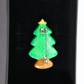 Polymer Clay Christmas Tree Figurine Pin – Handmade Holiday Brooch