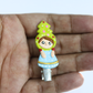 Christmas Girl Pin – Handmade Polymer Clay Figurine with Christmas Tree Hat Brooch
