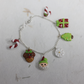 Clay Christmas Charm Bracelet – Handmade 8 Inch Holiday Jewelry Gift for Her