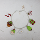 Clay Christmas Charm Bracelet – Handmade 8 Inch Holiday Jewelry Gift for Her