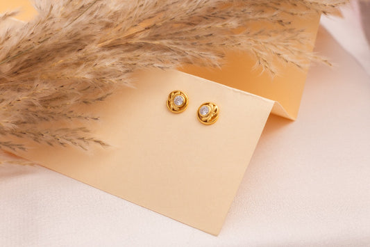 Leaf Whisper Solitaire Studs