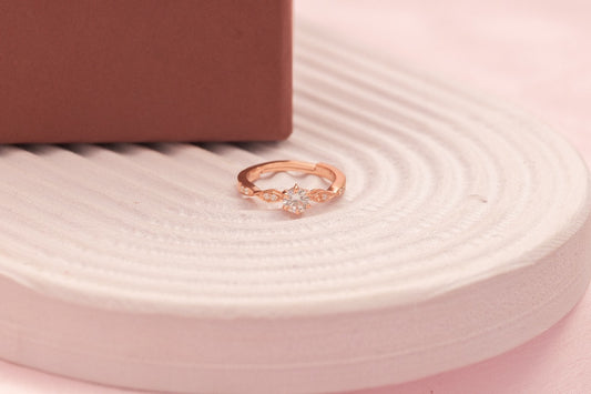 Marquise Vine Solitaire Ring