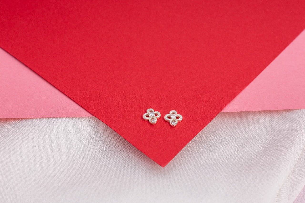 Petite Clover Diamond Studs