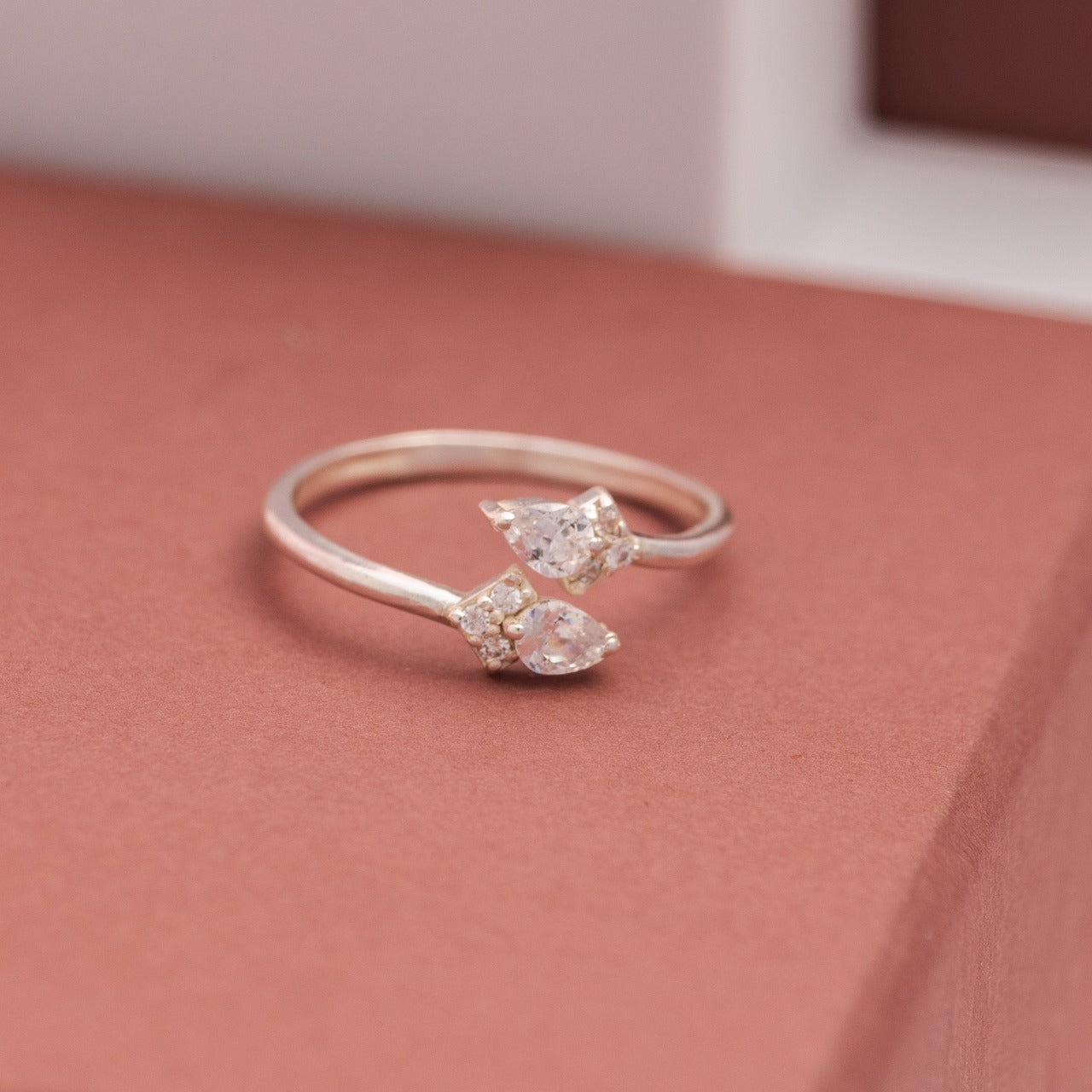 Twin Teardrop Spark Ring